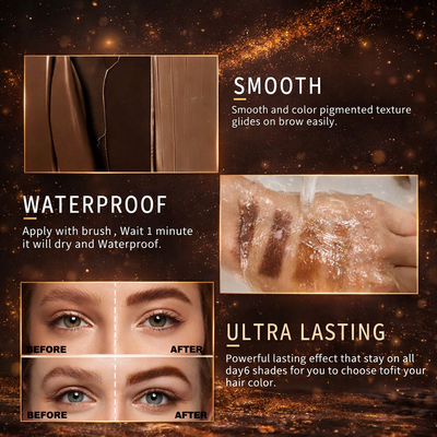 Eyebrow Tint Kit - Long-Lasting, Waterproof Brow Dye Gel Set | Smudge-Proof Brow Color