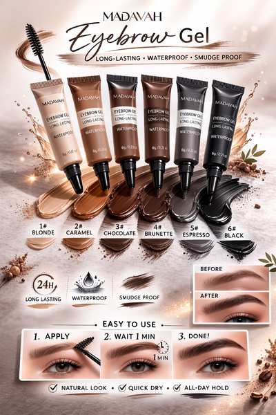 Eyebrow Tint Kit - Long-Lasting, Waterproof Brow Dye Gel Set | Smudge-Proof Brow Color